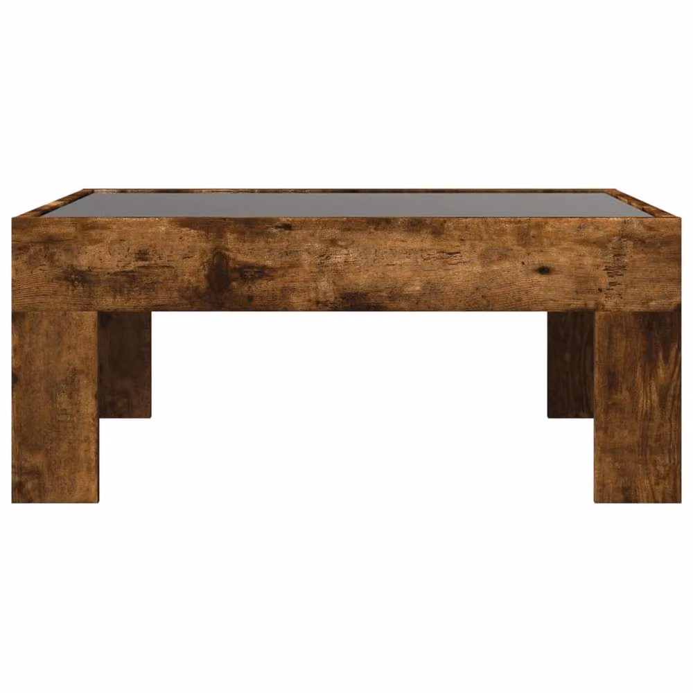 Berkfield Home Infinity LED Decorative Coffee Table in Smoked Oak and Brown, W: 70 cm, D: 50 cm, H: 30 cm – 5