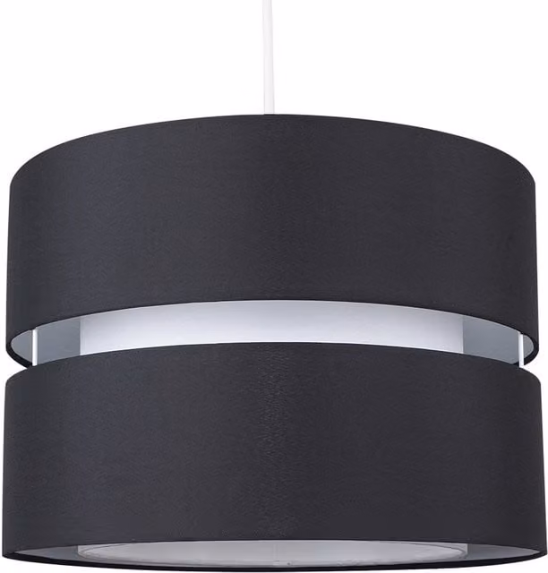 ValueLights Sophia Large 2 Tier Modern Fabric Ceiling Light Shade in Black