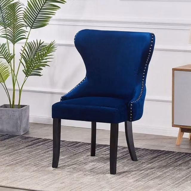 Life Interiors Mayfair LUX Velvet Dining Chair in Blue