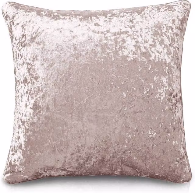 Intimates Plain Pink Crushed Velvet Square Cushion, 43 x 43 cm