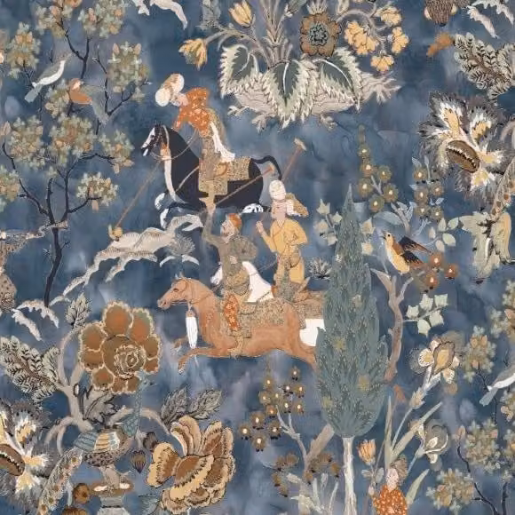 Edinburgh Weavers Perdita Midnight Blue Floral Cotton Fabric