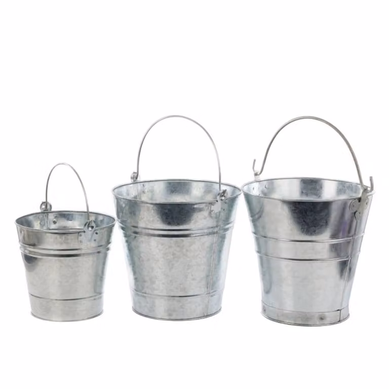 Leecroft Galvanised Silver Bucket 14L