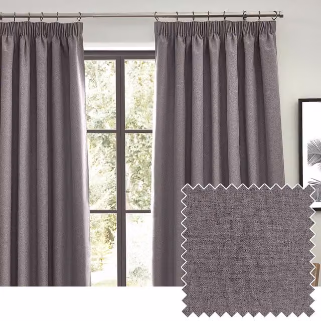Furn Dawn Blackout Pencil Pleat Curtains, Charcoal Grey, Width: 168 cm, Drop: 183 cm – 4