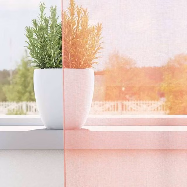 Berkfield Home Pink Voile Fabric Panel Curtains with Rod Pockets, 2 Pack, W: 140 cm, H: 225 cm