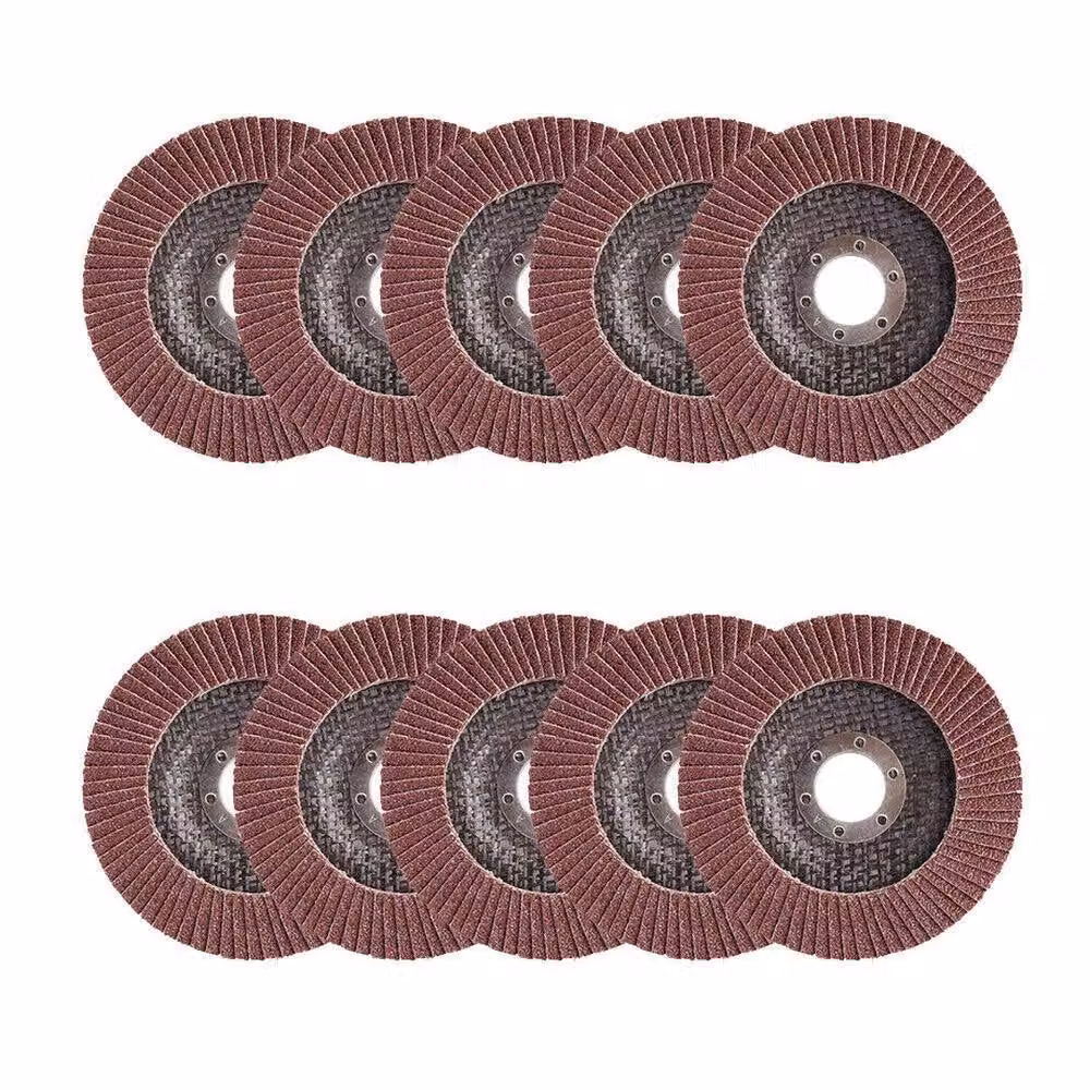 NESTLUNE 100-Piece 60 Grit Flap Grinding Sanding Discs, 115mm, Brown – 4