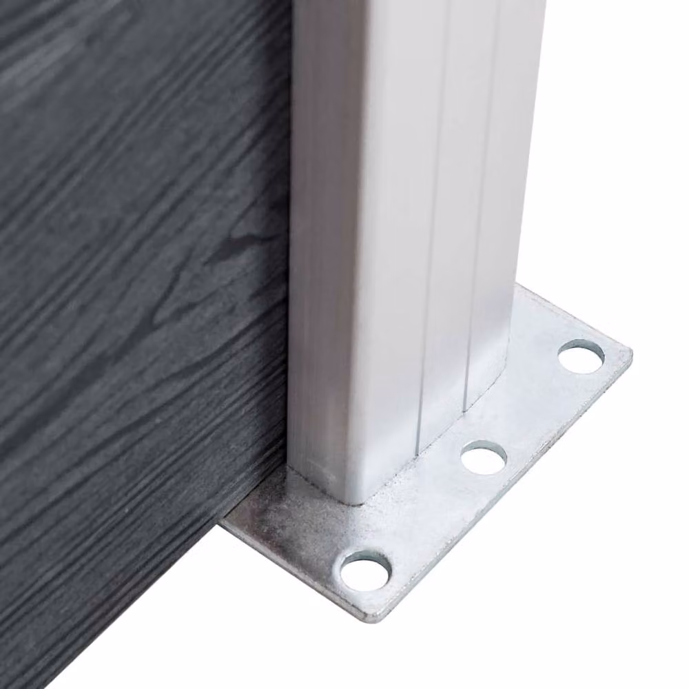 Berkfield Home Rectangular Aluminium and Steel Fence Posts, Silver, Height: 185 cm, Pack of 3 – 3