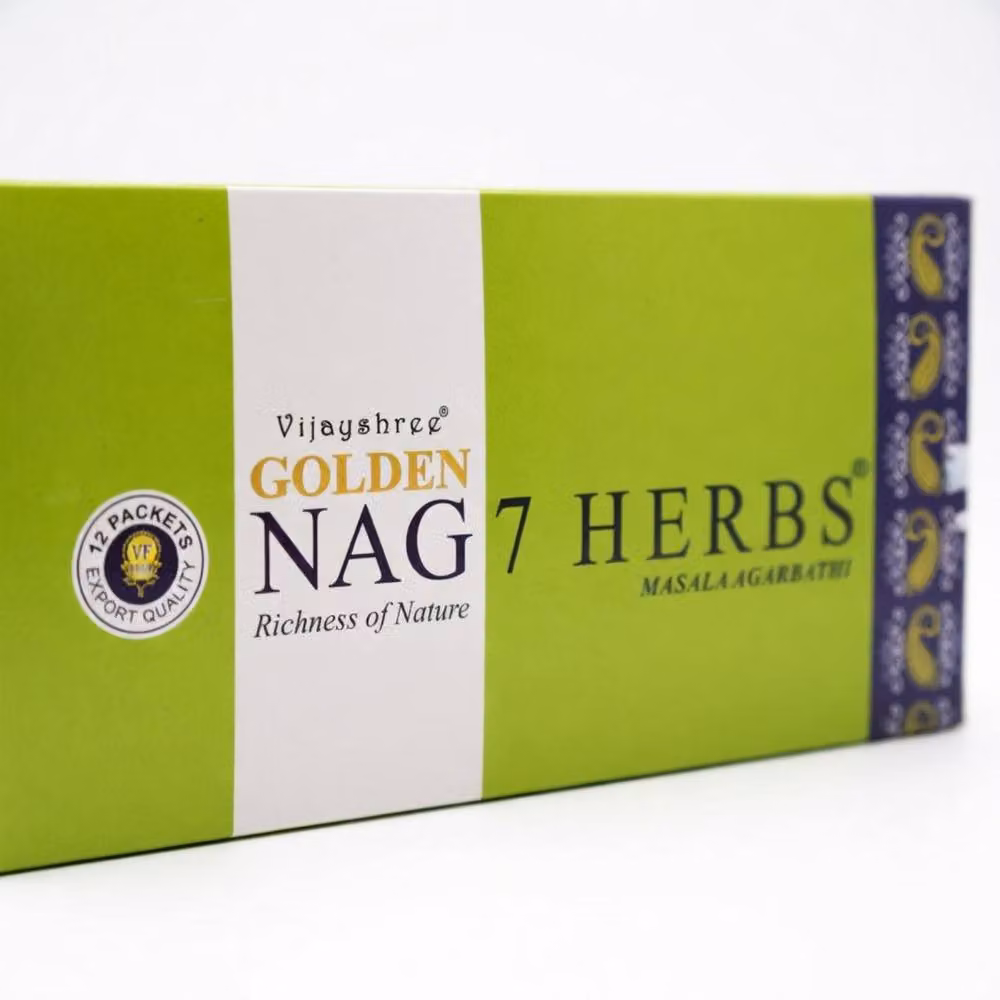 KDMD Golden Nag Seven Herbs Incense Sticks in Green and Gold – 2
