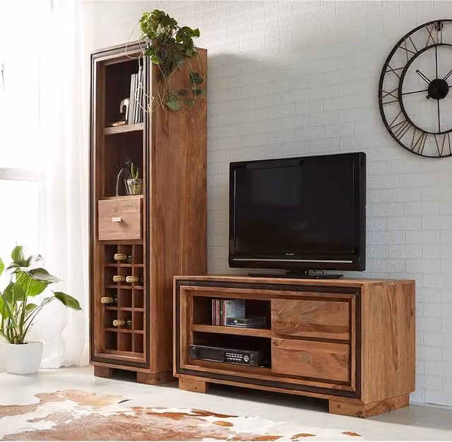 Worcester Jockey Sheesham Wood Wine Bookcase in Brown
