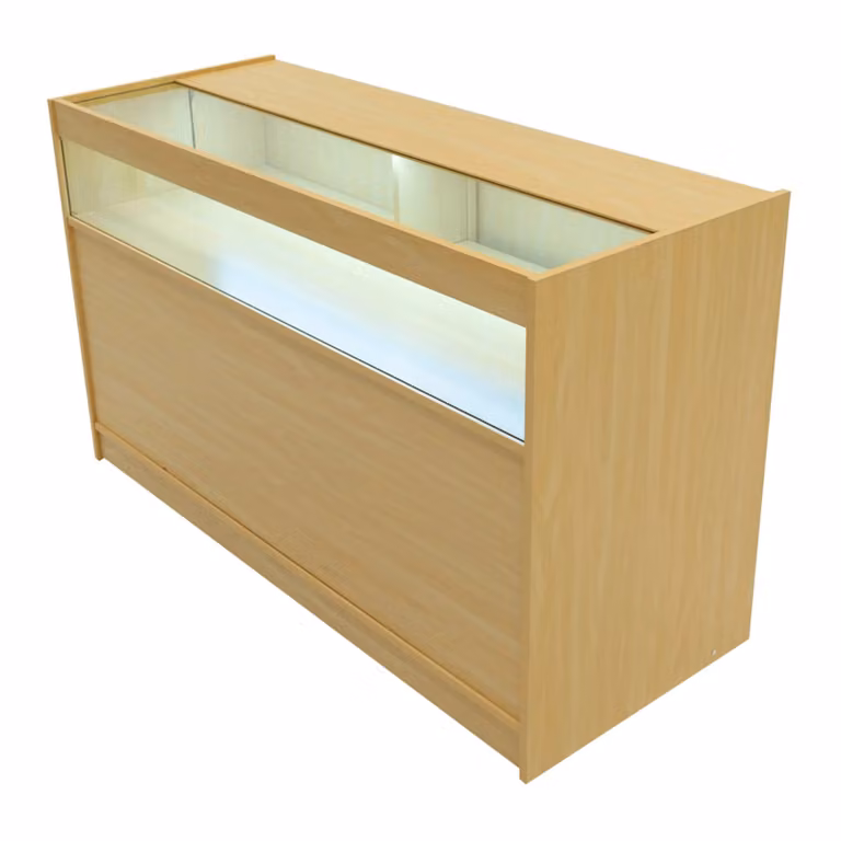 Monstershop Europa LED Shop Counter Set B1500, C1500, TB60 & LM60 in Maple Beige
