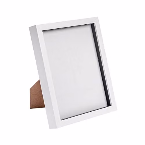 Nicola Spring 3D Shadow Box Photo Frame, White, W/D/H: 20.32 x 25.4 x 3.5 cm