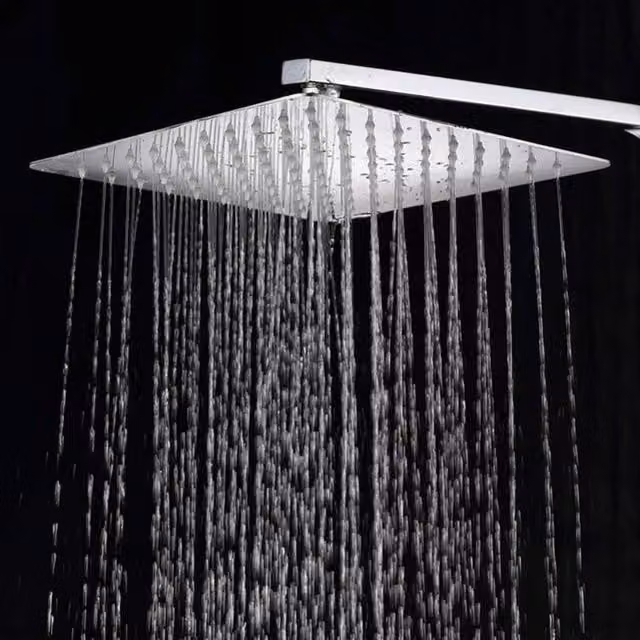 SPETLEK 8 inch Waterfall Rain Shower Head in Silver and Chrome