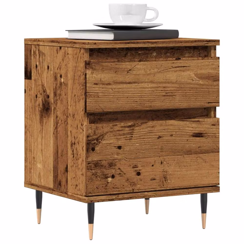 Berkfield Home Set of 2 Bedside Cabinets in Old Wood Brown, W/D/H: 40 x 35 x 50 cm – 2