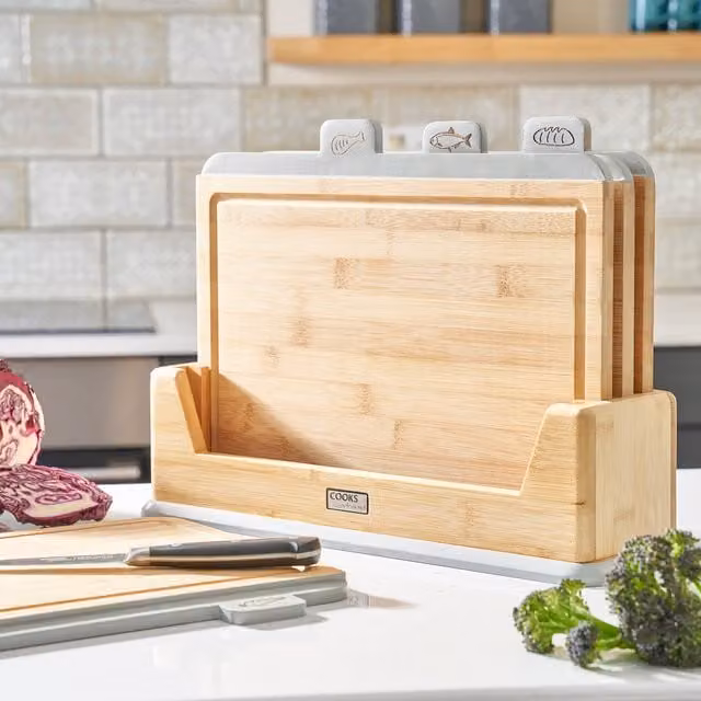 Cooks Professional Grey Bamboo Index Rectangular Chopping Boards with Groove