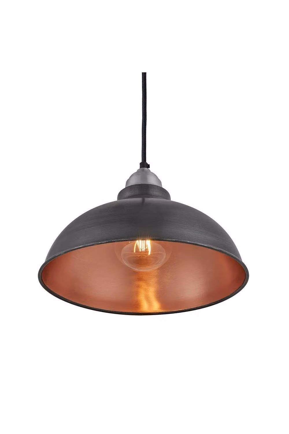 Industville Old Factory Industrial Pendant Light in Pewter and Copper, Diameter: 30.48 cm – 2