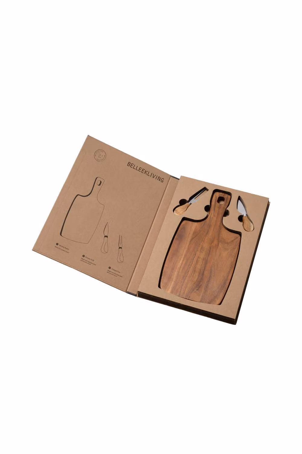 Belleek Living Acacia Wood Serving Board Set in Brown and Multicolour – 2