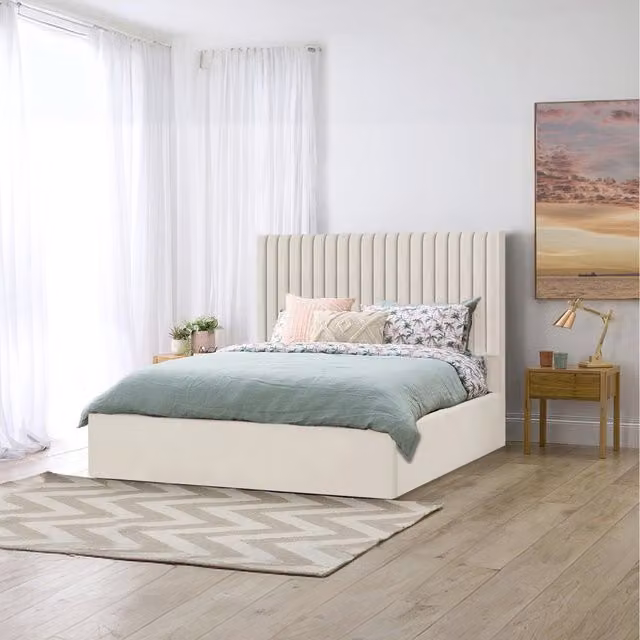 Desire Deco Orange Velvet Upholstered Storage Bed