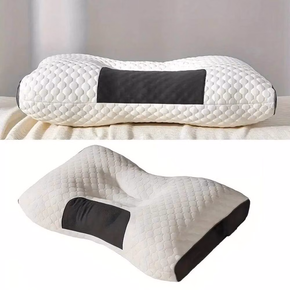 FLAVORA Ergonomic Cervical Orthopaedic Sleep Pillow in White, Cot Size – 4