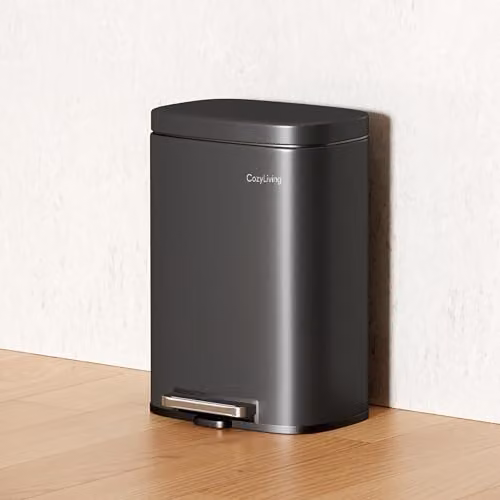 MCC Direct 12L Grey Steel Pedal Bin with Soft Close Lid and Removable Inner Bucket – 3