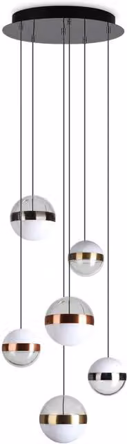 Ideal Lux Galaxy 6 Light Integrated LED Cluster Pendant Ceiling Light in Black