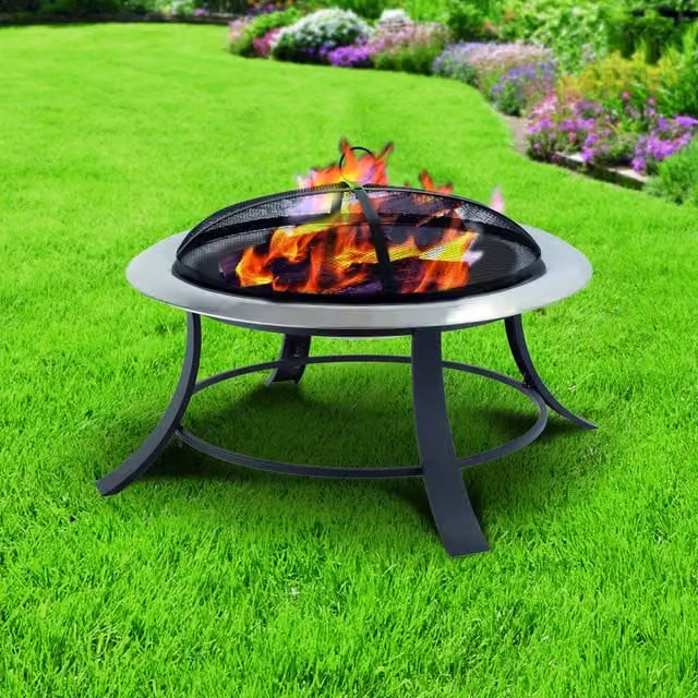 Tepro City Fire Pit Fire Bowl in Silver Stainless Steel