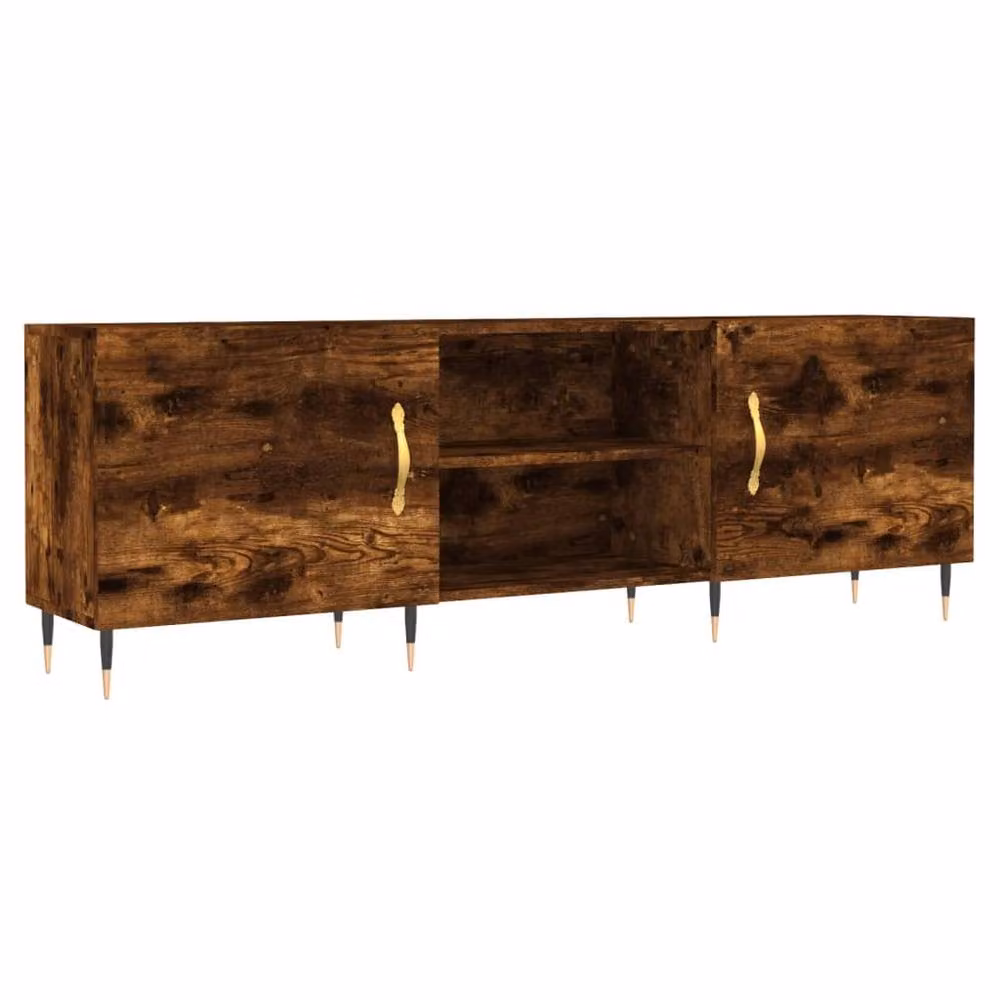 Berkfield Home Smoked Oak TV Cabinet in Brown, W/D/H: 150 x 30 x 50 cm – 3