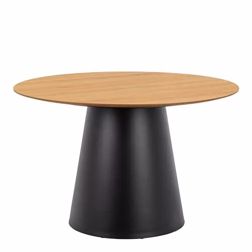 Furniture To Go Soli Round Dining Table in Oak and Black with 4 Darlene Green Swivel Chairs, W/D: 120 x 75 cm – 2