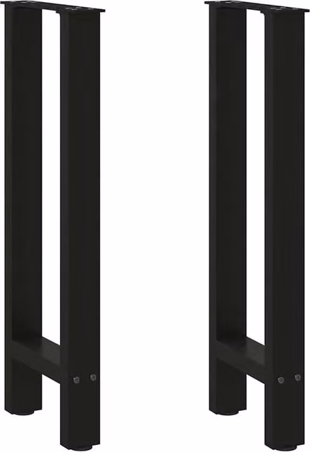 Berkfield Home Modern Black Steel Coffee Table Legs, 2 Pieces, W/D/H: 38 x 38 x 73 cm
