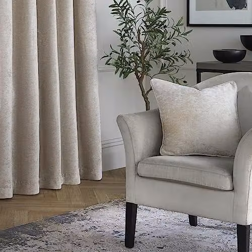 Curtina Textured Chenille Filled Cushion in Beige, W/D/H: 43 x 43 x 43 cm – 2