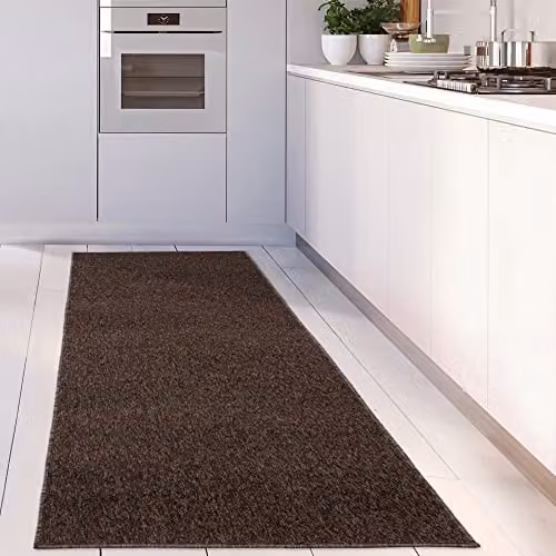 THE RUGS Modern Brown Machine Woven Low Pile Rectangular Area Rug, W/D/H: 80 x 300 cm – 3