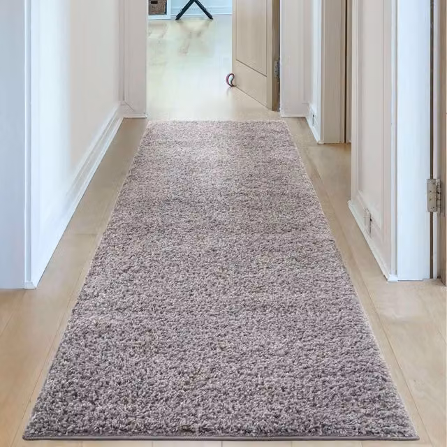 Myshaggy Collection Grey and Silver Rectangular Rug, W: 80 cm, D: 300 cm