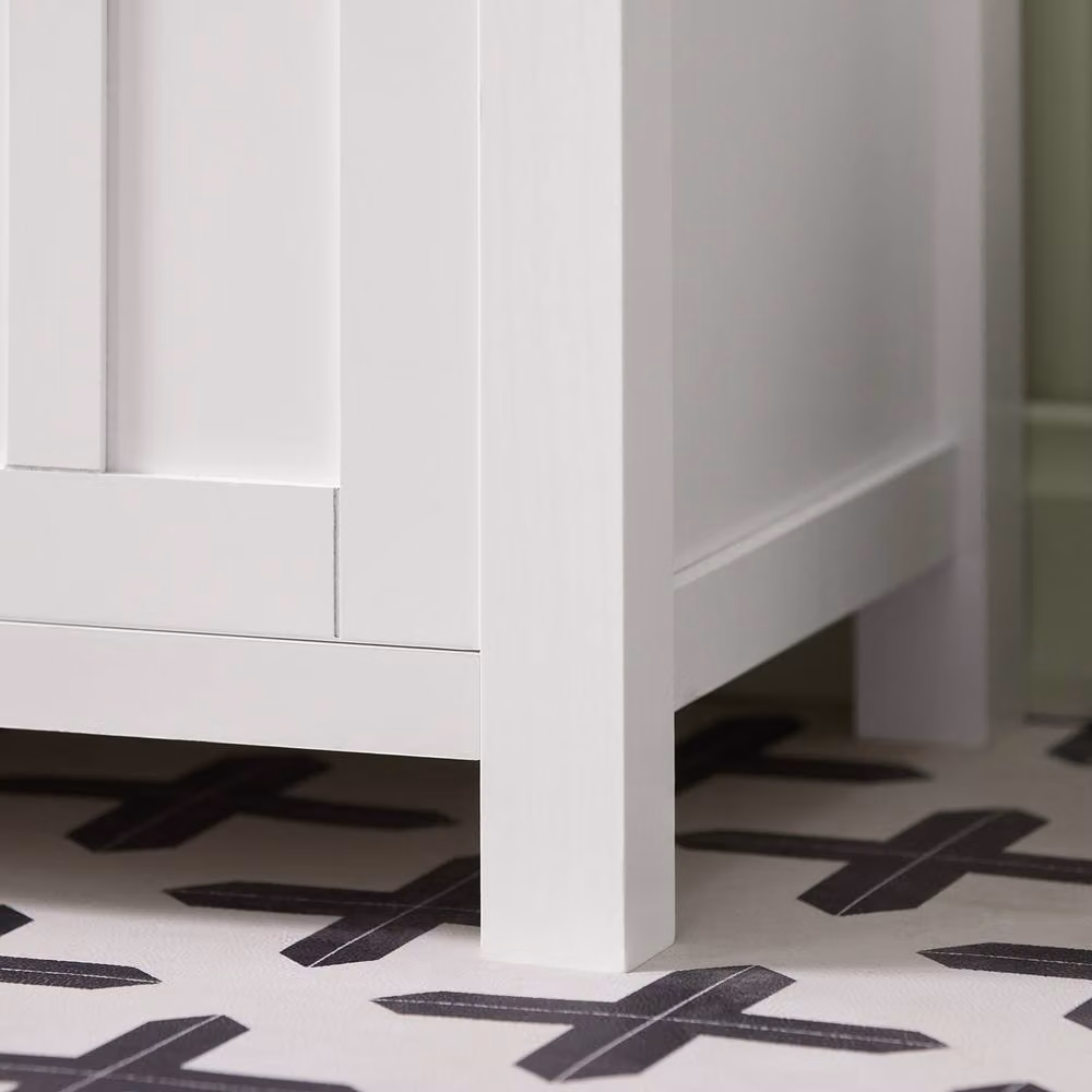 SoBuy Modern Shoe Rack and Entrance Bench in White with Silver and Grey Fabric Details – 4