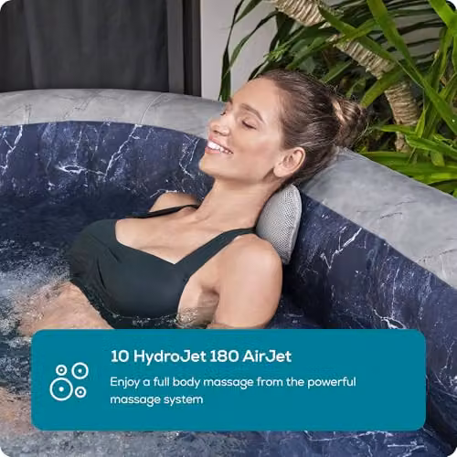 Lay-Z-Spa San Francisco Grey Inflatable Square Hot Tub for 5-7 People with Wifi App Control – 3