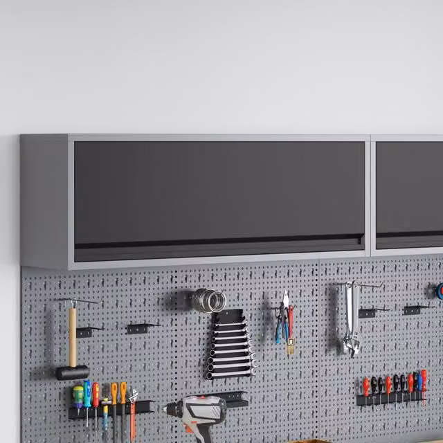 Berkfield Wall-Mounted Steel Tool Cabinet with Hinged Doors in Black and Grey, W/D/H: 100 x 35 x 35 cm