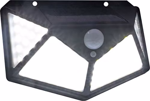 St Helens Home & Garden Solar Powered LED Wall Security Light with Motion and Dusk Sensor in Black – 3