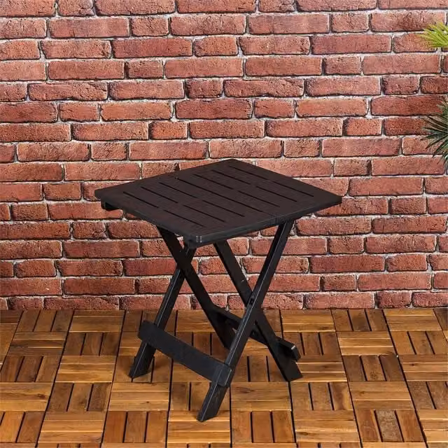 Nordara Black Portable Foldable Camping Picnic Table for Indoor and Outdoor Use W/D/H: 90 x 45 x 43 cm