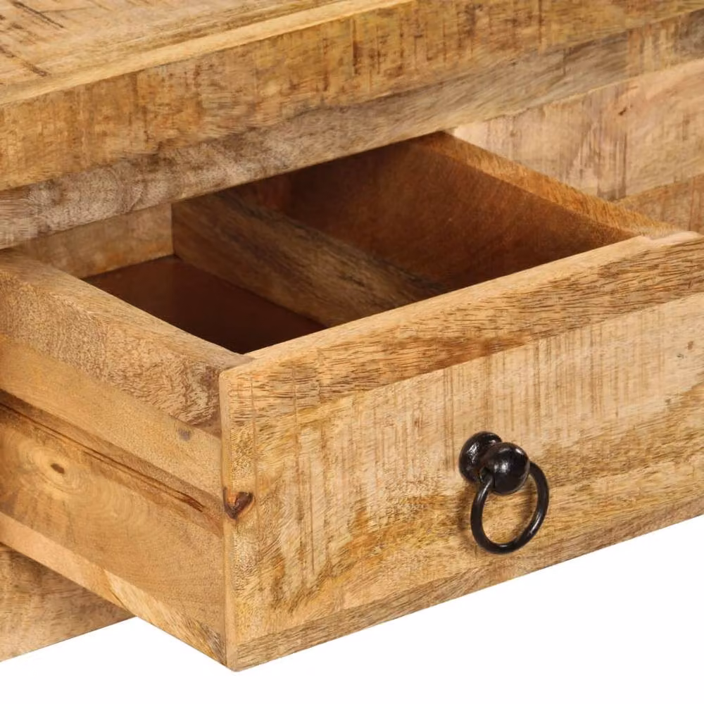 Berkfield Home Durable Rectangular Coffee Table in Brown Solid Mango Wood W/D/H: 90 x 45 x 35 cm – 3