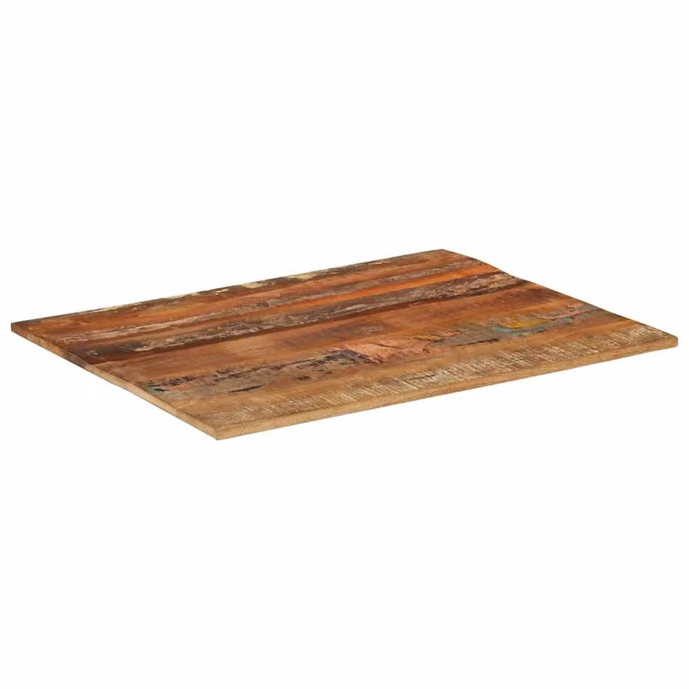 Berkfield Home Rectangular Solid Reclaimed Wood Table Top, Brown, W: 90 cm, D: 70 cm, H: 1.6 cm – 2