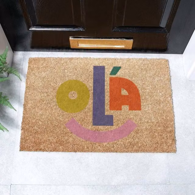Artsy Mats Elizabeth Olwen Ola Coir Doormat in Brown and Multicolour, W/D: 60 x 40 cm – 1