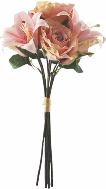Kingsbury Gifts Pink Artificial Vintage Lily Mix Bouquet, Height: 39 cm