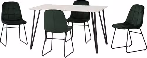 Seconique Marlow and Lukas Dining Set in White and Green – 2