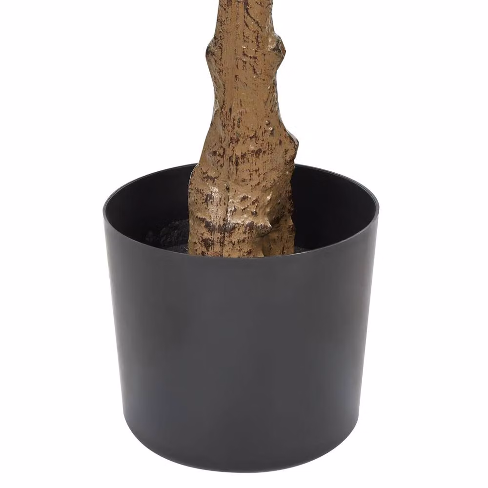 Wyld and Coco 162cm Artificial Green Mediterranean Fig Tree with Cement-Style Base – 4