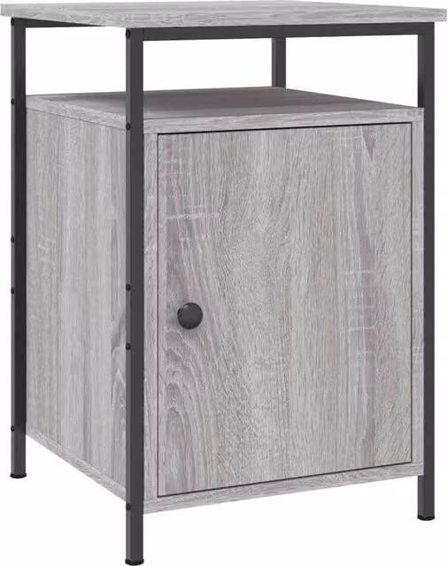 Berkfield Home Set of 2 Durable Bedside Cabinets in Grey Sonoma, W/D/H: 40 x 42 x 60 cm