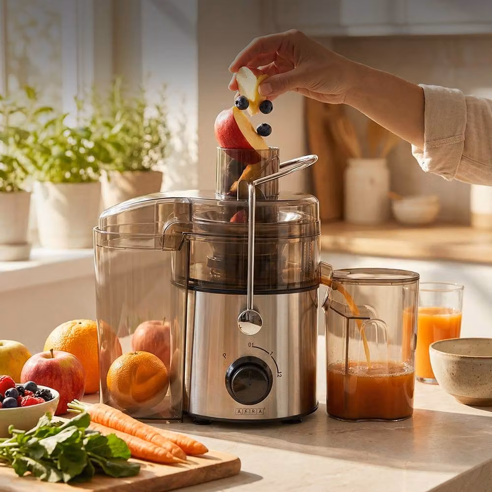 AFRA 400W Centrifugal Juicer with 2 Speeds and Pulse Function, 1L Capacity, Silver, W/D/H: 30 x 30 x 30 cm – 2