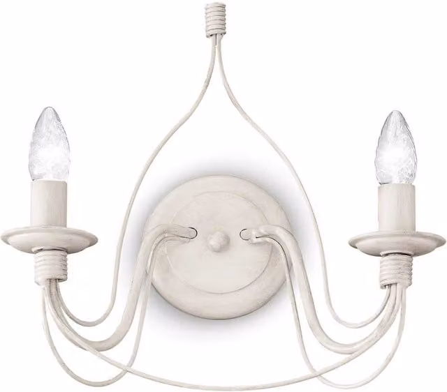 Ideal Lux Corte 2 Light Indoor Candle Wall Light in Antique White