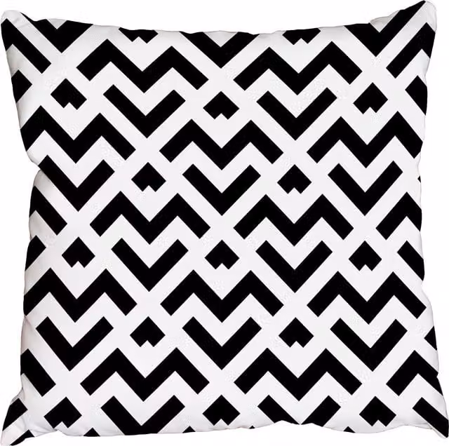 Benjamin Tate Design LTD Modern Square Striped Cushion in Black, W: 60 cm x H: 60 cm