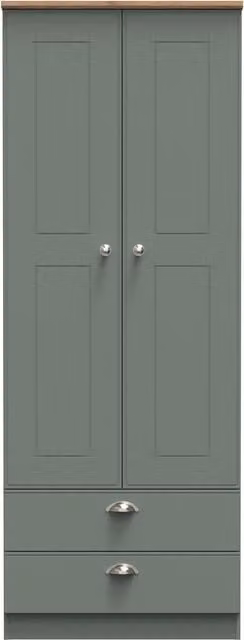 Ready Assembled 2 U Albert Pale Green 2 Door 2 Drawer Wardrobe – 1