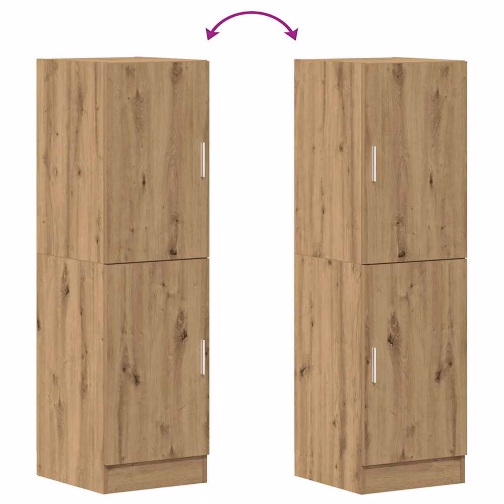 Berkfield Home Artisan Oak Kitchen Cabinet in Brown, W/D/H: 38 x 41.5 x 131.5 cm – 3