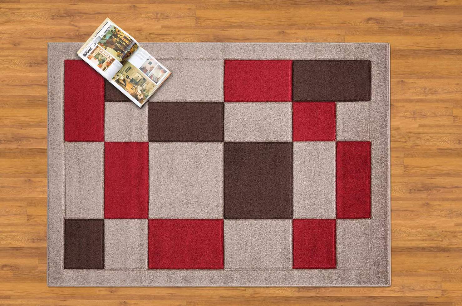 Smart Living Havana Modern Hand Carved Area Rug in Red and Multicolour, W: 60 cm, L: 110 cm – 2