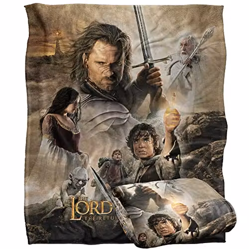 LOGOVISION Lord of the Rings Return of the King Super Soft Throw Blanket, W/D/H: 152 x 127 cm, White/Multicolour – 1