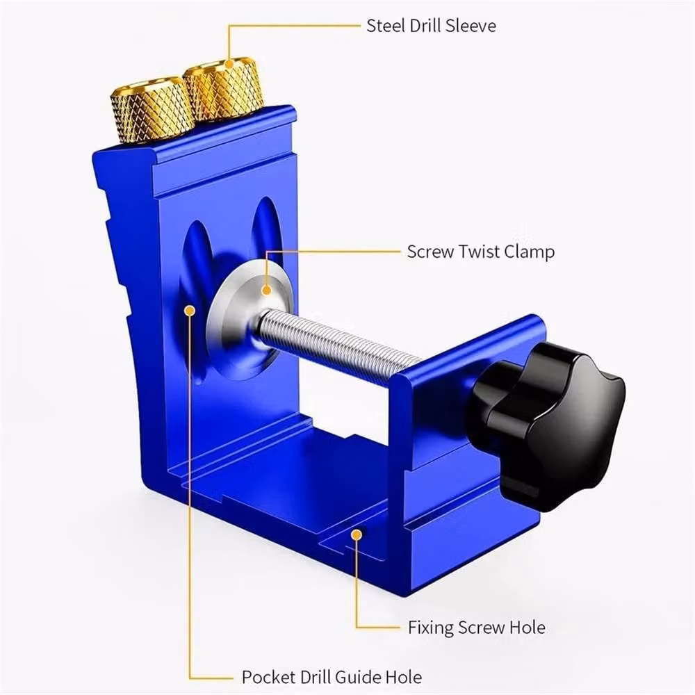 SPETLEK Pocket Hole Jig Kit with Dowel Drill and Joinery Screw Woodwork Tool, Blue – 4
